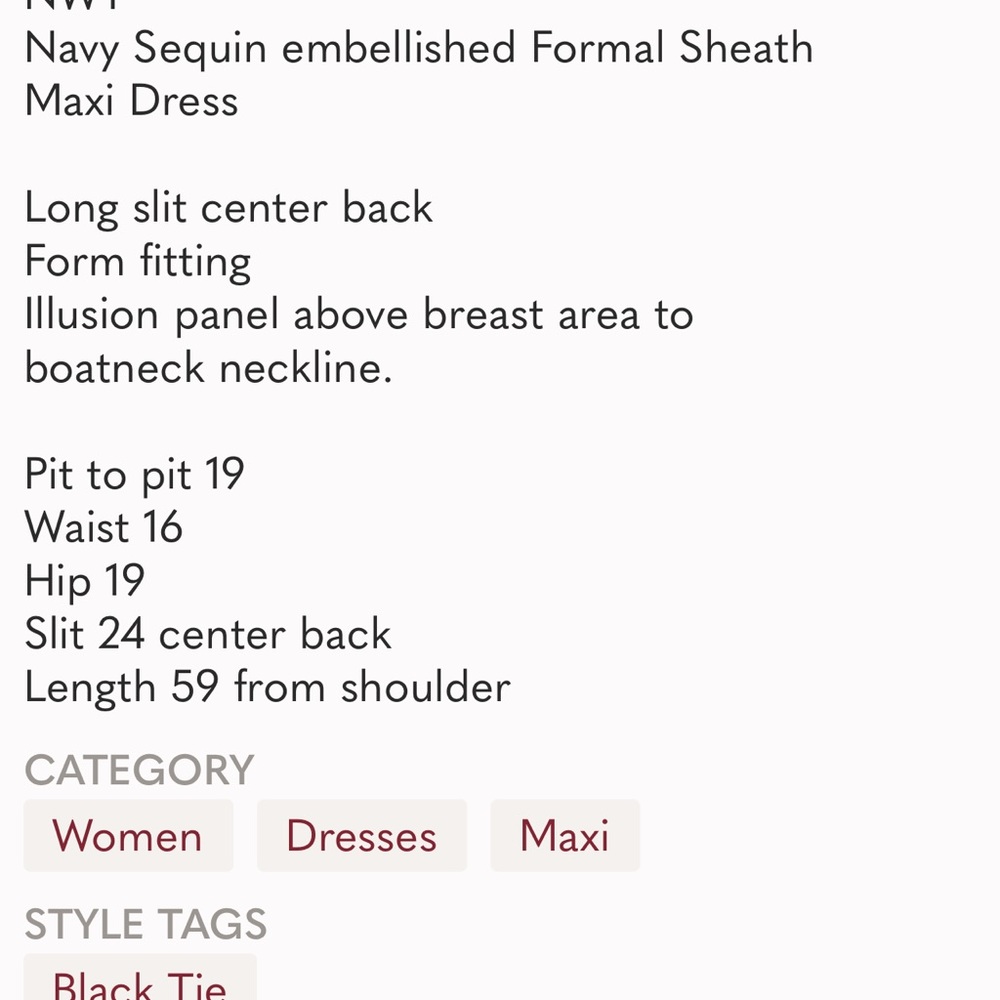 Tahari Arthur S Levine Sequin Formal Maxi Dress
